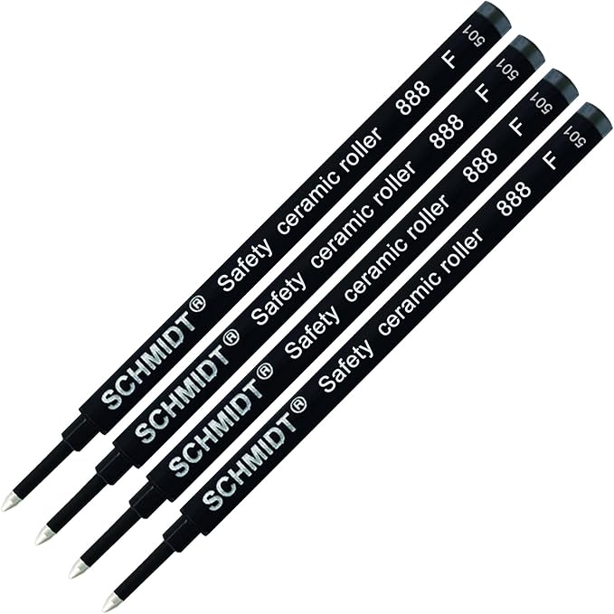 4 Pack - Schmidt 888 Black Fine Rollerball Refill by Artist+Unknown