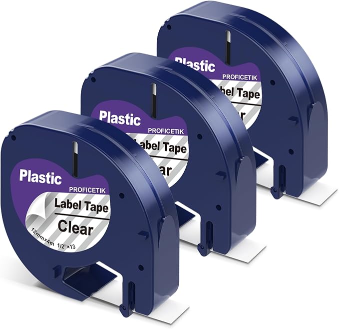 3 X 16952 Replacement for Dymo Clear Label Tape Plastic Compatible by PROFICETIK
