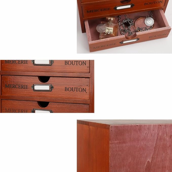 Wooden Storage Box Rustic Desktop Organizer - Image 7