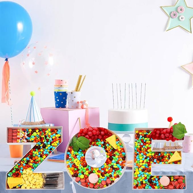 Cardboard Letter Fillable Charcuterie Board Candy Food Tray, 12.2 inch - Image 4