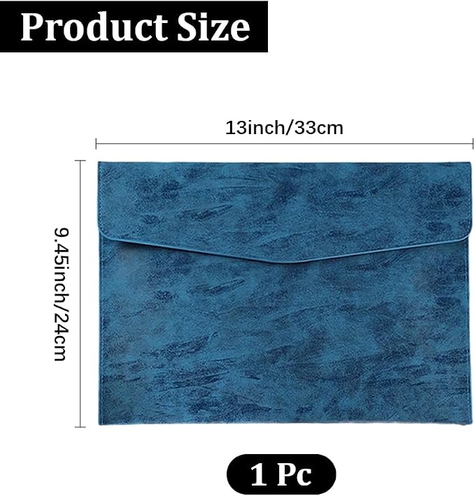 A4 PU Leather Portfolio Filing Envelope Oragnizer Thin Waterproof File Holder - Image 2