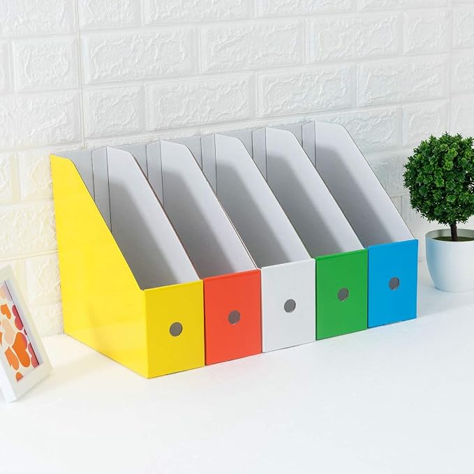 Foldable Desk File Holder Organizer Sturdy Cardboard Magazine Storage Box - Image 3