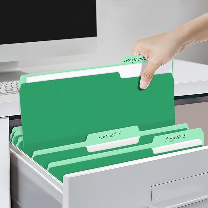 SUNEE File Folders, 150 Pack Manilla Folders 8.5 x 11, Colored File Folders - Image 6