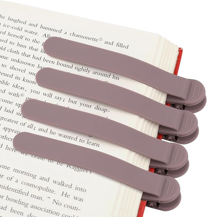 SMUK 4pcs Automatic Silicone Bookmarks by SMUK