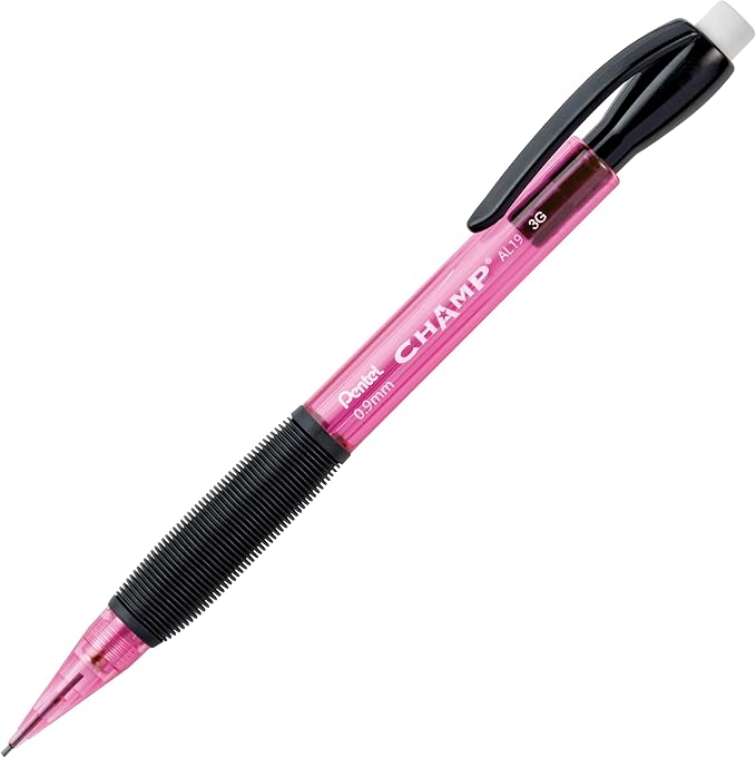 Pentel Champ Mechanical Pencil, Tinted Pink Barrel, Box of 12 - Image 2