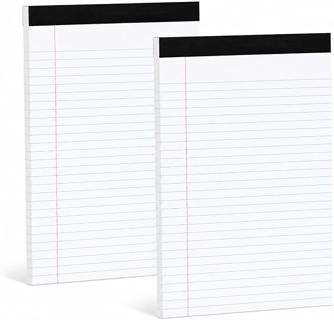 Legal Pads 8.5 x 11, Wide Ruled Paper by Glyanlee