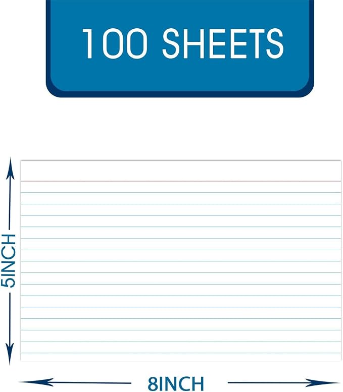 Index Cards 5x8, Flash Cards for Studying, File Note, Study Cards - Image 2
