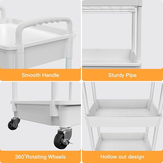 3 Tier Rolling Utility Cart - Image 2