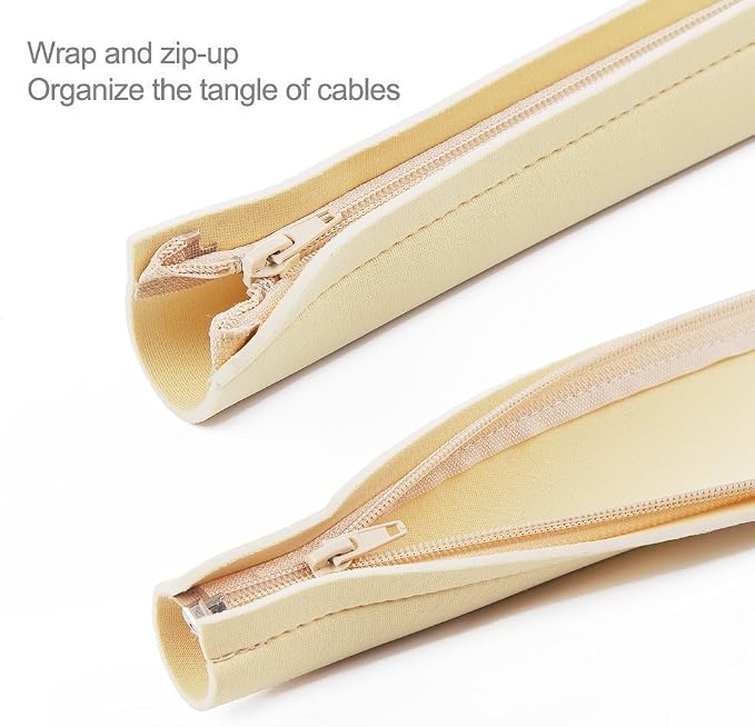 JOTO 4 Pack Cable Management Sleeve 19-20 Inches -Beige | Cord Organizer System - Image 3