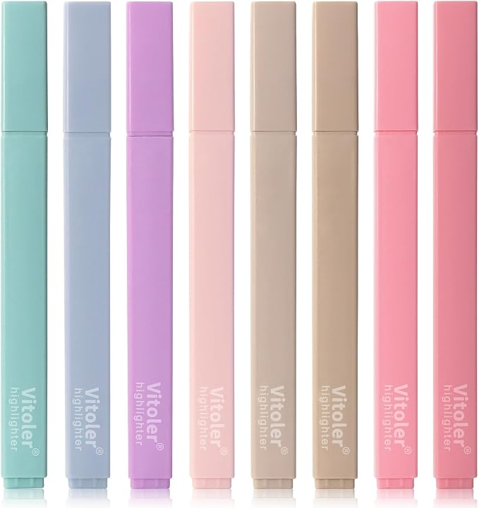 Piochoo Bible Highlighters, 8 Colors pastel highlighters, Cute Pens by Piochoo