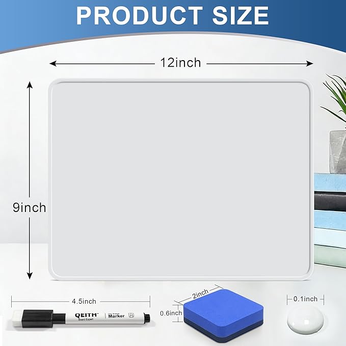 Dry Erase Boards, 6 Pack 9 x 12 Inch Magnetic Double Sided Portable Personal - Image 3