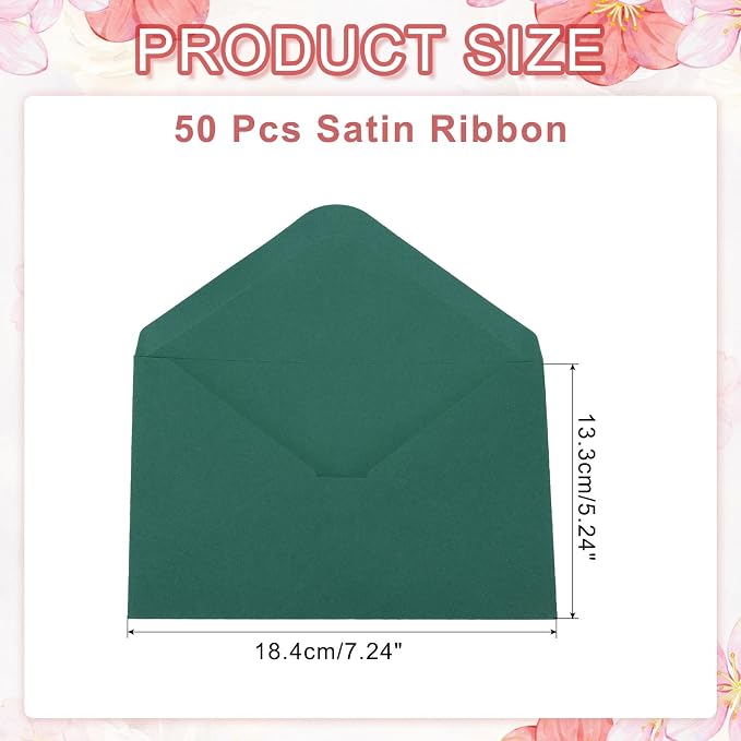 PATIKIL 7x5 Inch Invitation Envelopes, Dark Dark Green - Image 2