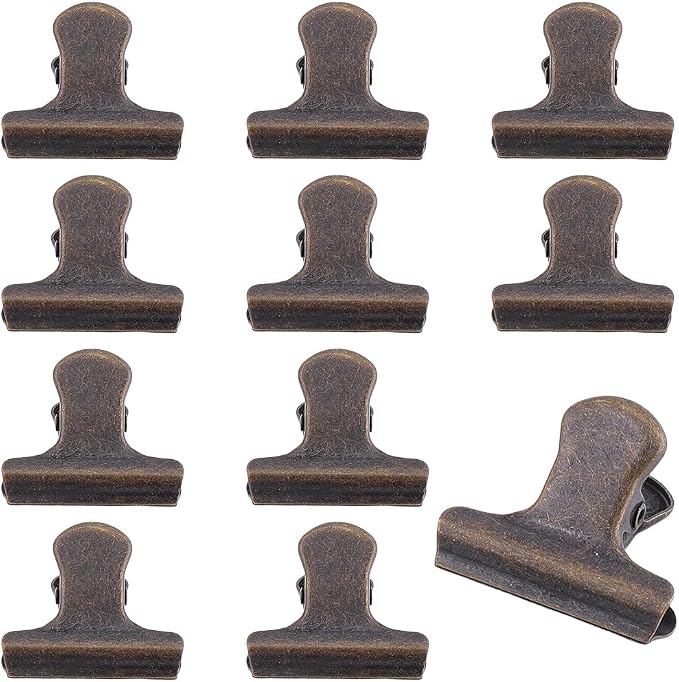 CRASPIRE 12Pcs Vintage Metal Food Bag Hinge Clips 1 Inch Small Binder Clips by CRASPIRE
