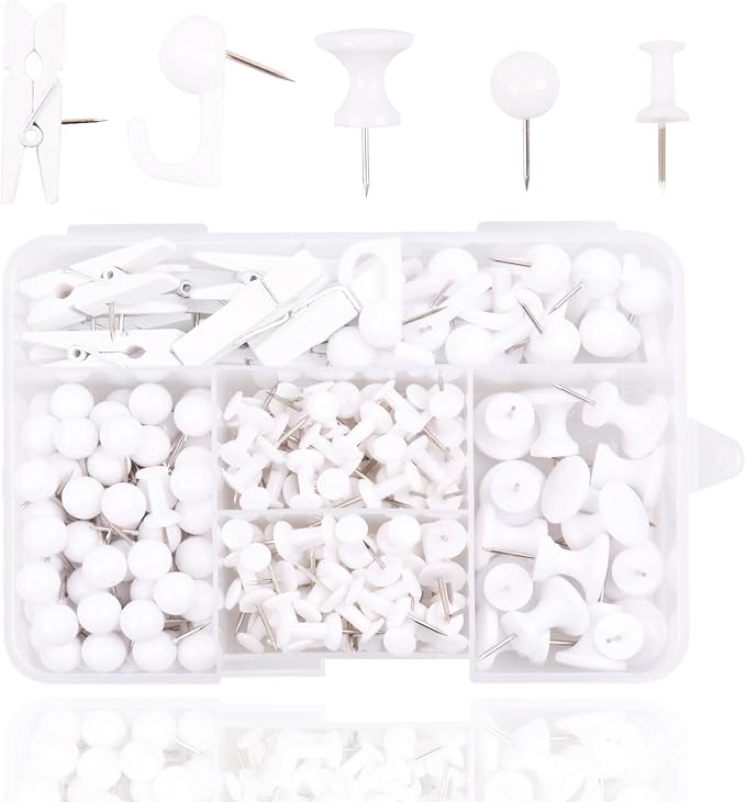 Push Pins Set, 5 Types Pushpins Thumbtacks by Vitalili