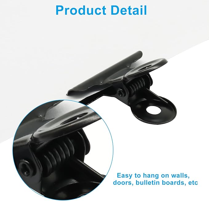 Bonsicoky 30 Pack Black Bulldog Clips, 1.2 inch / 30mm Mini Metal Hinge Clips - Image 4