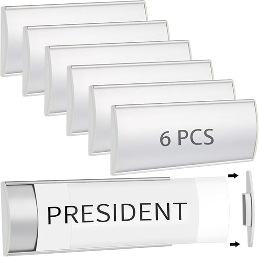 Therwen 6 Pcs Aluminum Office Name Plate Holder by Therwen