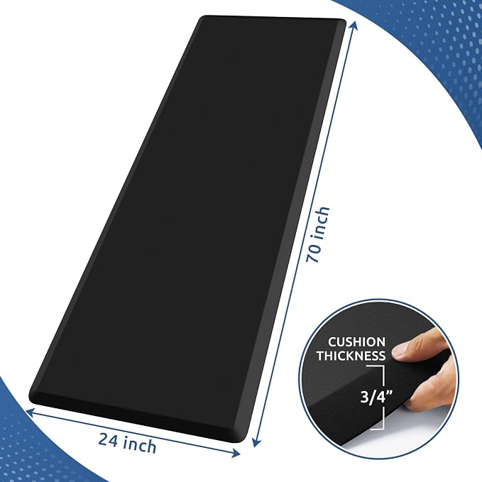 KitchenClouds Kitchen Mat Cushioned Anti Fatigue Rug 24"x70" Water Resistant - Image 2