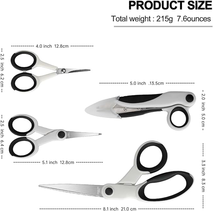 SCAIKTIG Premium Sewing Scissors Bundle, Dressmaking, Arts&Craft Supplies - Image 3