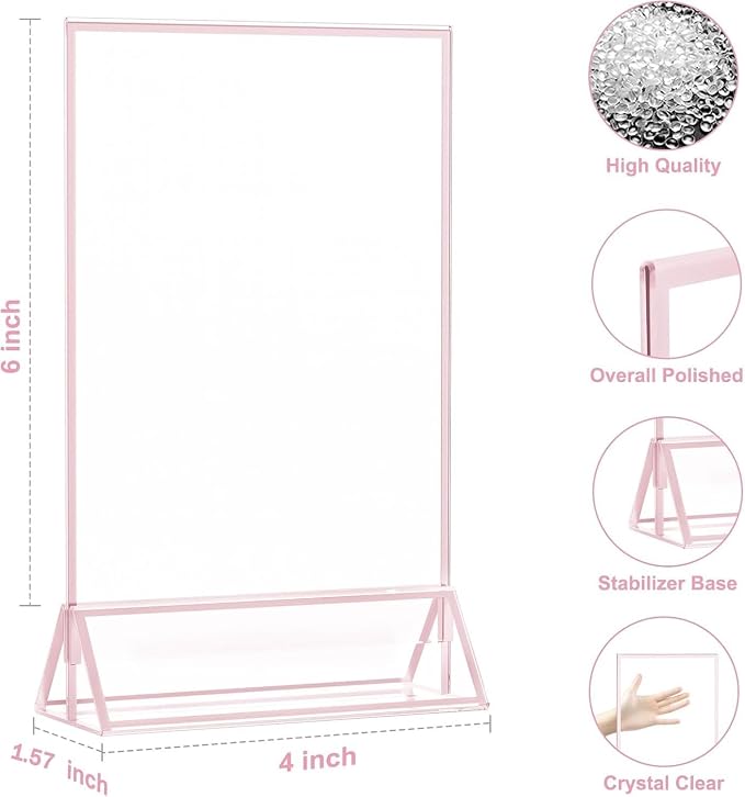 EHWINE 12 Pack Acrylic Sign Holder 4 x 6, Double-Sided Stand up Table Top Sign - Image 4