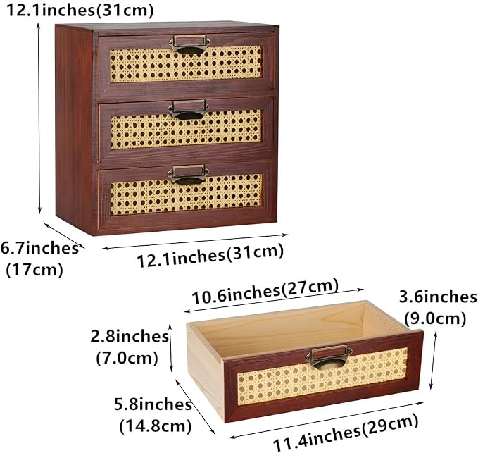 GoooodGIFT Desktop Drawers Organizer Card Catalog Drawer Card Cabinet Small - Image 3