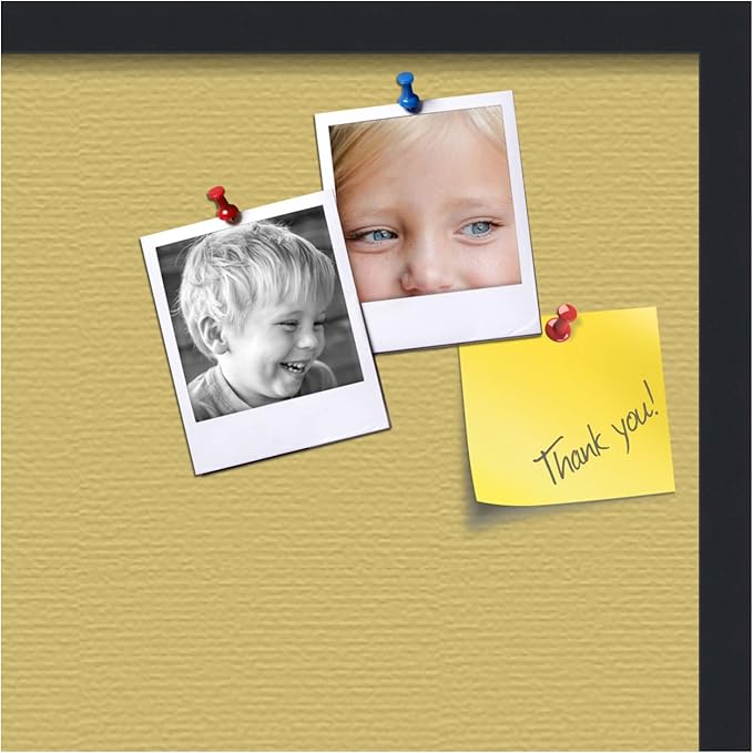 PinPix 24x24 Inch Cork Bulletin Board. This Decorative Framed Pin Board Comes with Honey Pastel Design and a Satin Black Frame. Ideal for Home Office Decor or Message Board (PinPix-1810)-DeskLoop Office