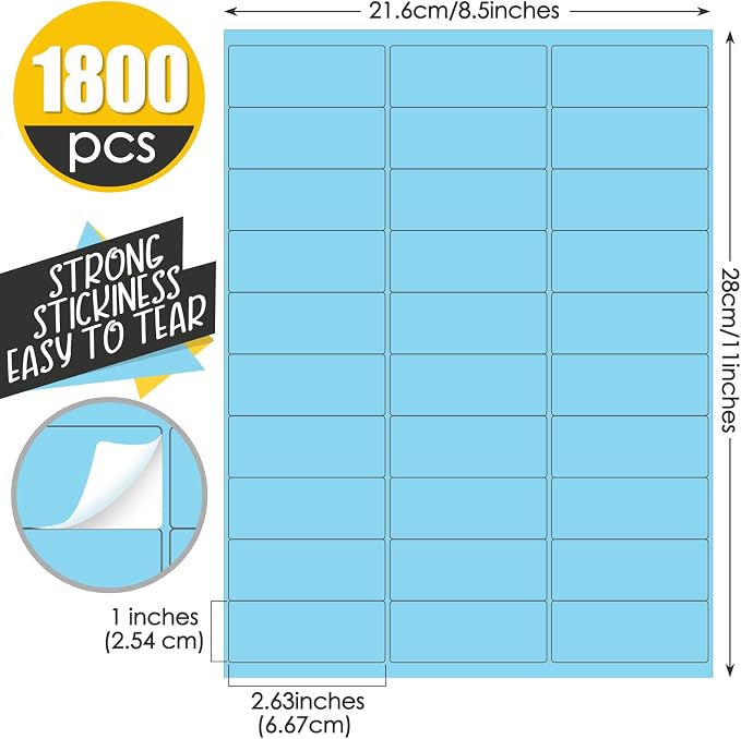 Geyee 1800 Pcs Fluorescent Address Labels Colored Address Labels 1'' x 2-5/8'' - Image 7