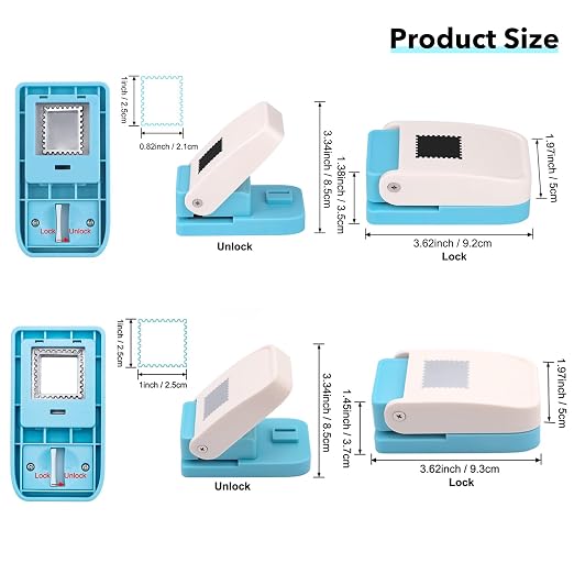 BAOFALI 2Pcs/Set Stamp Puncher 1x1inch &1x0.8inch Rectangular Postage Stamp - Image 2
