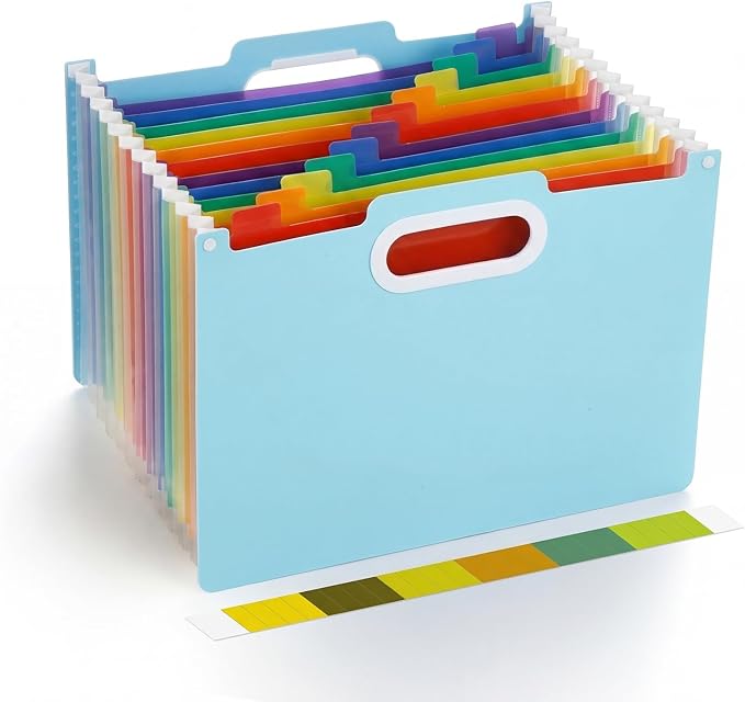 Comix Expanding File Folder, 13 Pockets Accordion File Organizer, Letter/A4 by Comix