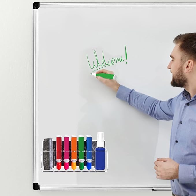 HBlife 2 Pcs Acrylic Magnetic Dry Erase Marker Holder - Image 4