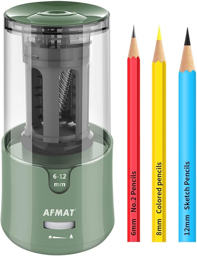 AFMAT Electric Pencil Sharpener, Auto Stop, Super Sharp & Fast, Electric Pencil by AFMAT
