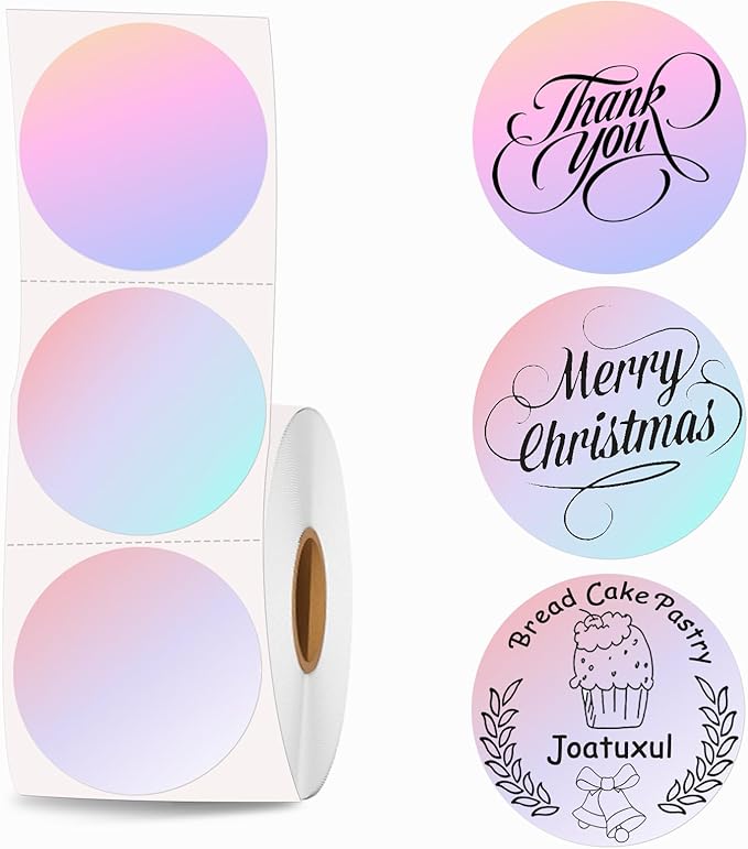 2 inch Round Thermal Labels, Thermal Printer Labels use for Barcode, Shipping, Customized, Circle Direct Thermal Stickers 500 Labels for Printer, Fantasy Purple-DeskLoop Office