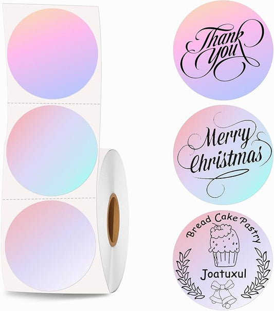 2 inch Round Thermal Labels, Thermal Printer Labels use for Barcode, Shipping, Customized, Circle Direct Thermal Stickers 500 Labels for Printer, Fantasy Purple-DeskLoop Office