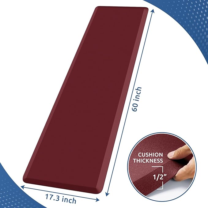KitchenClouds Kitchen Mat Cushioned Anti Fatigue Kitchen Rug 17.3"x60" Water - Image 2