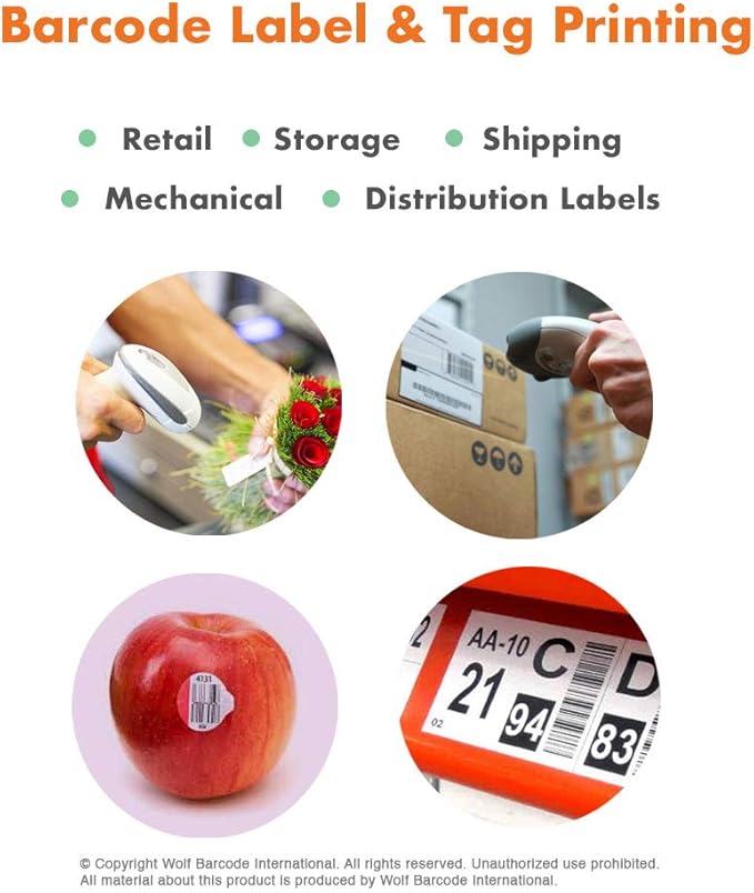 Direct Thermal Paper Label/IndustrialGrade 4" x 6", with Perforation, 3" Core, 8" OD,1000 Pcs/Roll (4Roll/Box) - Green-DeskLoop Office