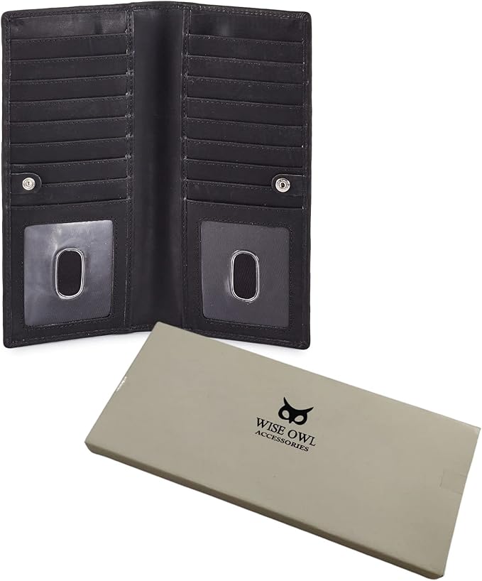 Long Wallet for Men Women Real Leather Bifold RFID Stylish Slim Handmade 2 ID - Image 6