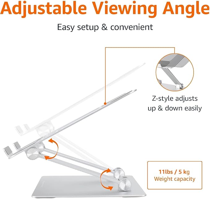 Amazon Basics Sturdy and Portable Ergonomic Laptop Stand - Image 3