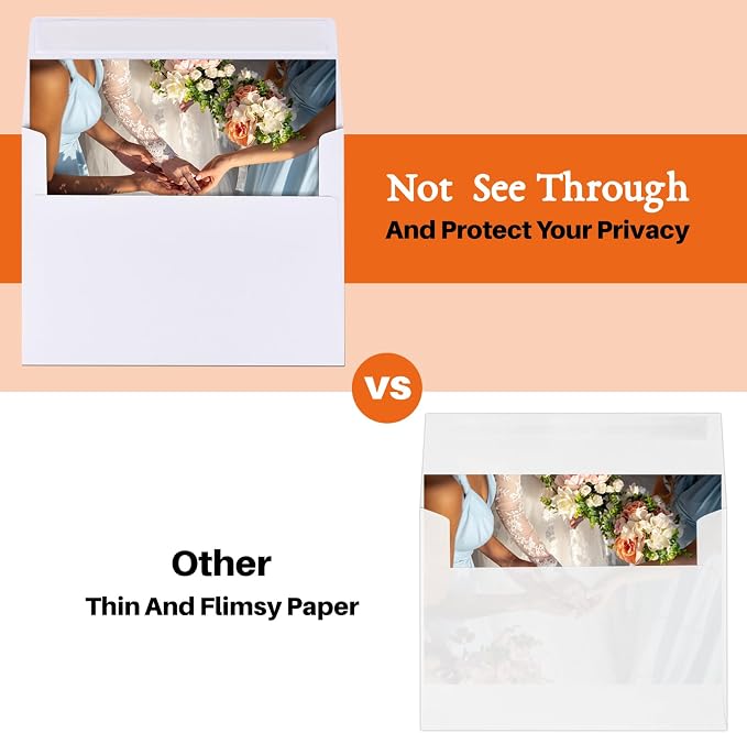 50 Packs 5x7 Envelopes, A7 White 5x7 Envelopes - Image 3