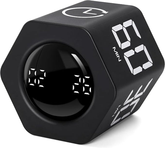 Exlliy Productivity Timer 1, 60 Minutes Preset, Desk Cube Timer by Exlliy