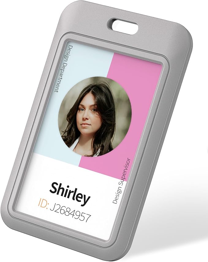Uniclife 3 Pack Sliding ID Badge Holder Vertical Hard Plastic Case by UnicLife