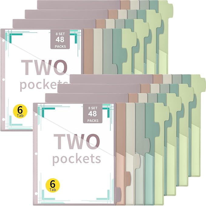 Epakh 48 Pcs Binder Dividers for 3 Rings Binders Index Dividers by Epakh