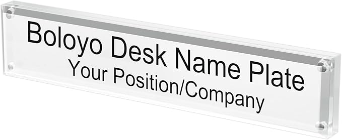 Boloyo Acrylic Desk Name Plate Holder by BoloyoAcrylicDisplayEasel