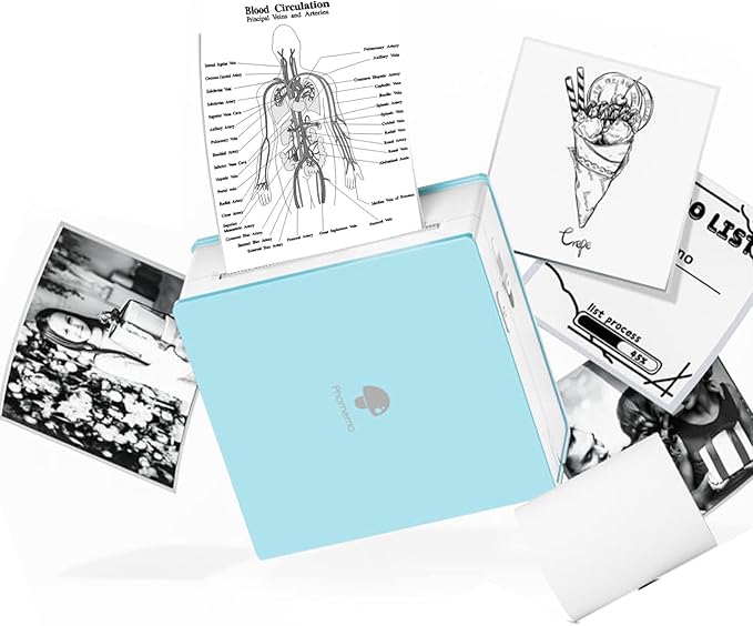 Phomemo Mini Sticker Printer- Mini Printer Sticker Maker Machine M02, Print Pods Suitable for Student Name Label, Study Notes, Creative DIY, Diaries, Portable Thermal Printer for School/Home/Office-DeskLoop Office