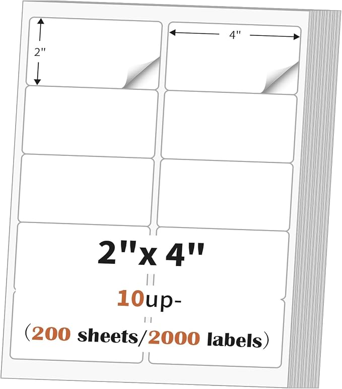 2"x 4" Address Labels Sticker Paper by MultiLabel