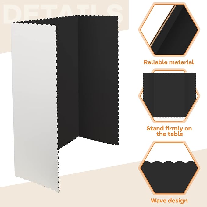 Henoyso 8 Pcs 14 x 22 Inch Black Trifold Poster Board Large Tri Fold - Image 3