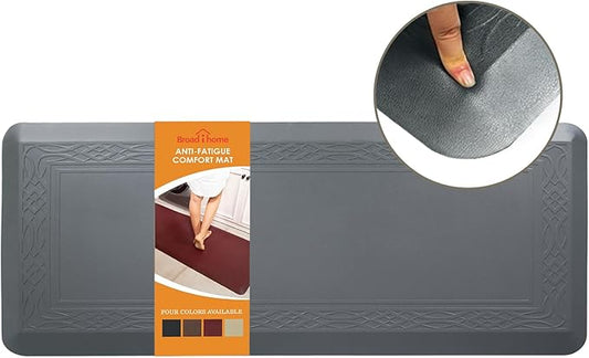 24 x 60 Inch Extra Support Anti Fatigue Comfort Kitchen Mat, Waterproof Long Kitchen Runner, Non-Slip Standing Desk Mat, Commercial Pads for Offices, Home, Garages (Bordeaux Grey, 24'' x 60'')-DeskLoop Office