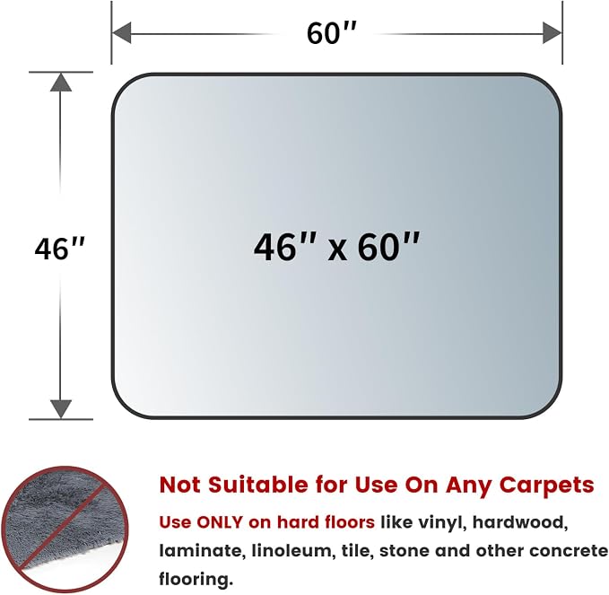Yecaye Office Chair Mat for Hardwood Floor, PVC Heavy Duty Floor Protector for - Image 2