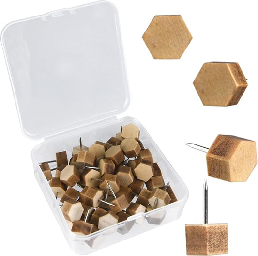 Decorative Push Pins, Wooden Push Pins by OYOEETD