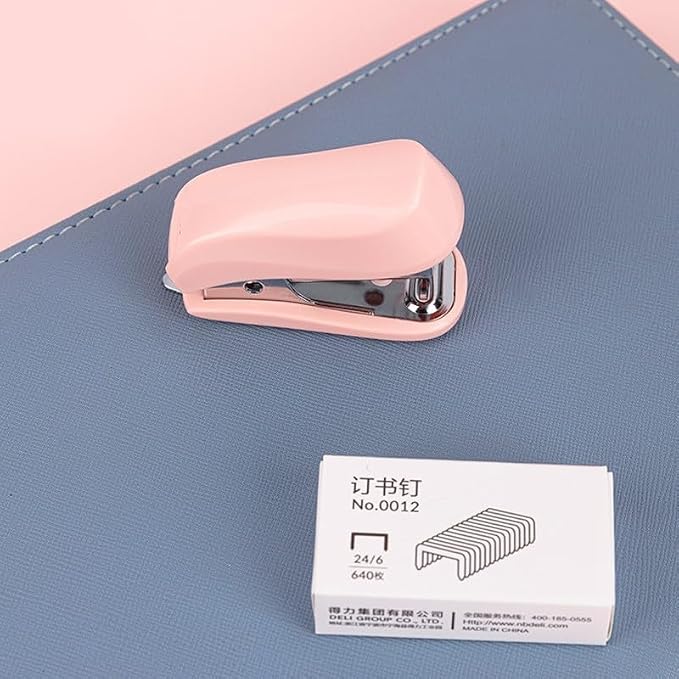 Pink Color Mini Stapler with Staples, Small Cute Stapler - Image 4