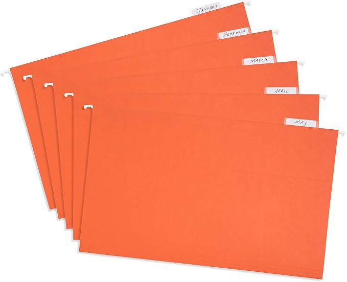 25 Blue Summit Supplies Legal Size Hanging Orange File Folders - Image 5