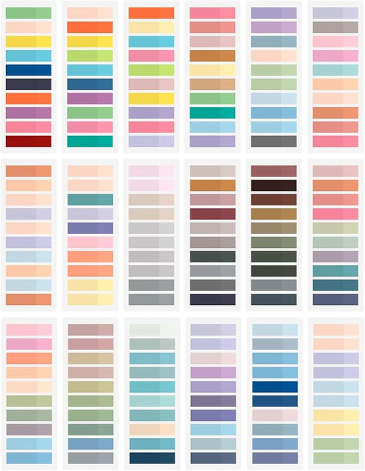 3600Pcs Multi-Colored Writeable and Repositionable Book Flags Strip - Annotating Tabs, Book Markers, Sticky Tabs, Morandi Page Markers-DeskLoop Office